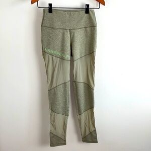 𝅺doughnuts & DEADLIFTS High Waist Leggings With Mesh Panels Olive Green